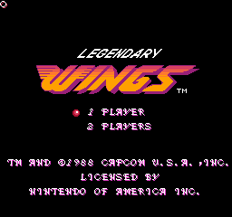 Legendary Wings (USA) Title Screen